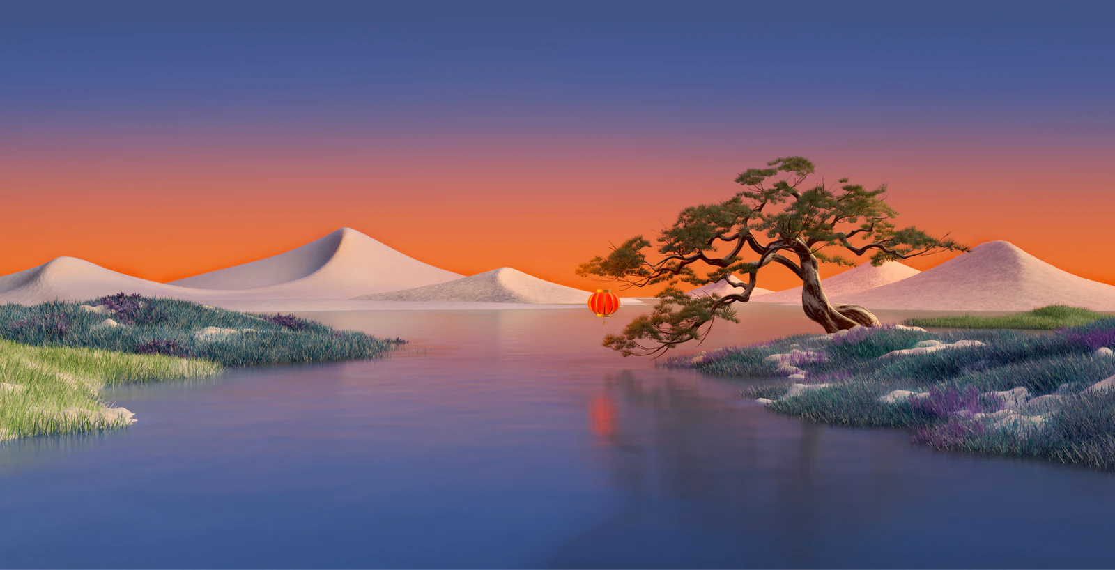 灵控桌面壁纸山水黄昏场景
